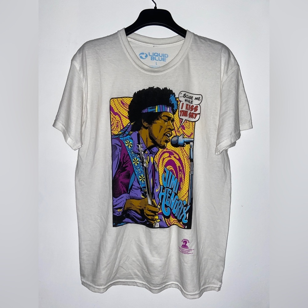 Jimi Hendrix Official Merch Tee L Liquid Blue UNI Rare Find​